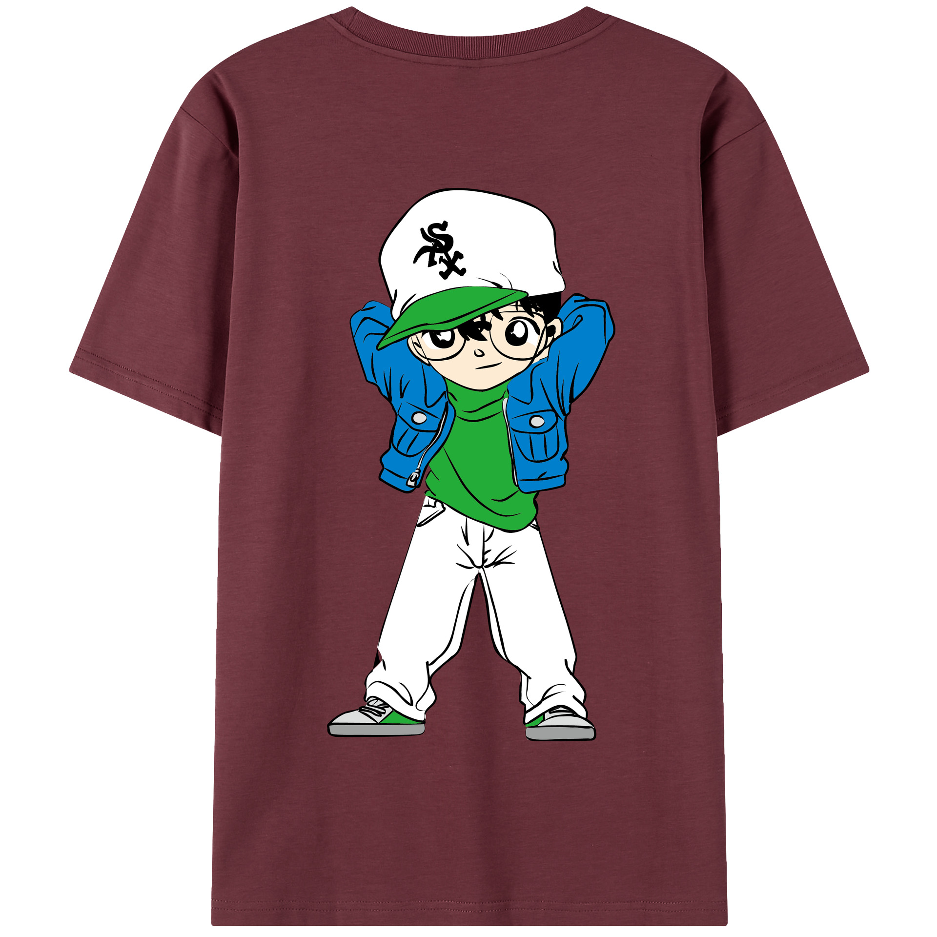 （画像用） 名探偵コナン 江戸川 コナン Detective Conan Conan Edogawa 綿100％半袖Tシャツ（背面プリント）